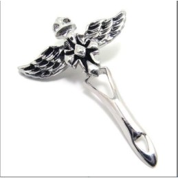 Heren Titanium Stalen Engelenvleugel Kruis Hanger Ketting