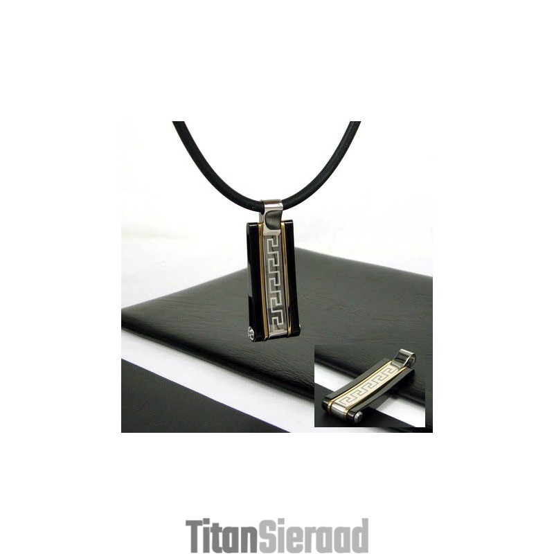 Cool Man Unieke Glyph Strip Titanium Stalen Ketting Hanger Cool Man Unieke Glyph Strip Titanium Stalen Ketting Hanger