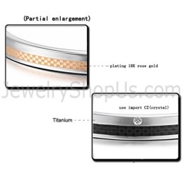 Tatanium Roségouden En Zwarte Rasterpaar-Bangles Met Strass-Steentjes C746