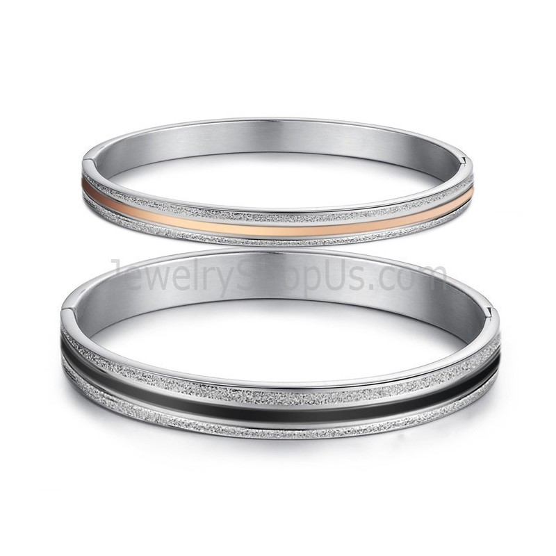 Tatanium Roségouden En Zwarte Armbanden Voor Koppels C869 Tatanium Roségouden En Zwarte Armbanden Voor Koppels C869