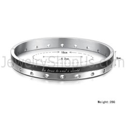 Tatanium Roségoud En Zwarte "Be True To One'S World" Armbanden Voor Koppels Met Ronde Gaten C868