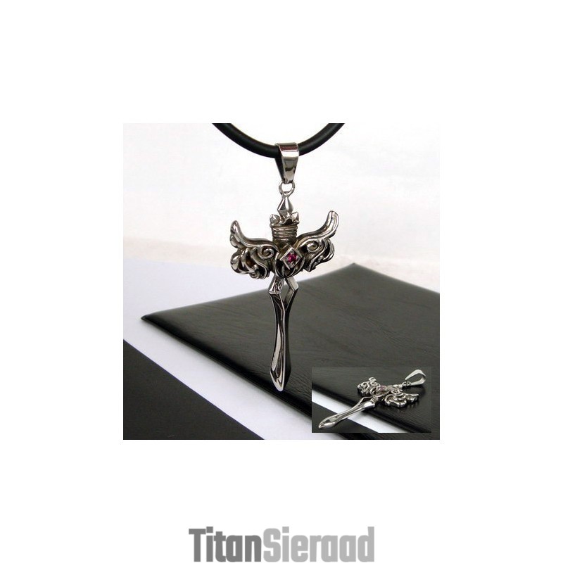 Heren Titanium Stalen Engelenvleugel Kruis Hanger Ketting Heren Titanium Stalen Engelenvleugel Kruis Hanger Ketting