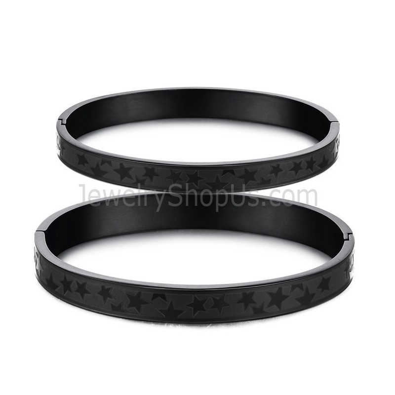 Tatanium Black Stars Koppel Armbanden C863 Tatanium Black Stars Koppel Armbanden C863