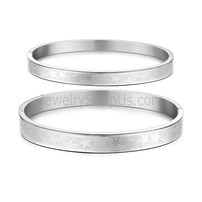 Tatanium Paar Armbanden Met Sterren C863 Tatanium Paar Armbanden Met Sterren C863