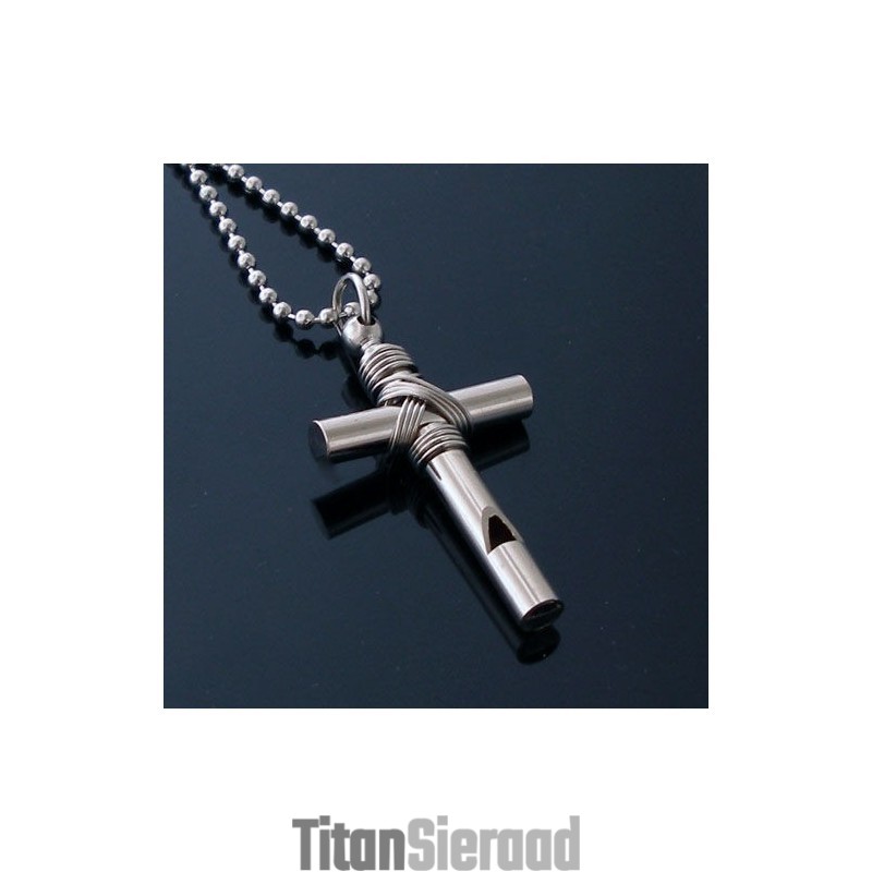 Man Cross Whistle Hanger Cadeau - Gratis Ketting