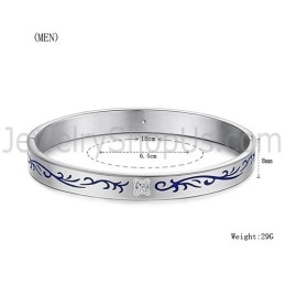 Tatanium Paar Armbanden Met Blauwe Bloemen C858