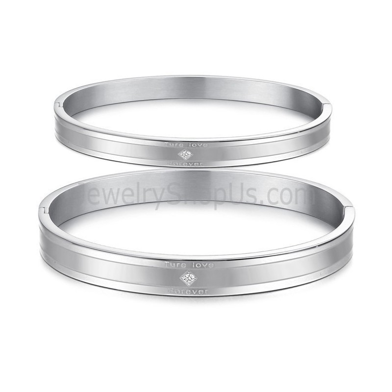 Tatanium "Ture Love Forever" Koppelarmbanden Met Strass Steentjes C861 Tatanium "Ture Love Forever" Koppelarmbanden Met Strass Steentjes C861
