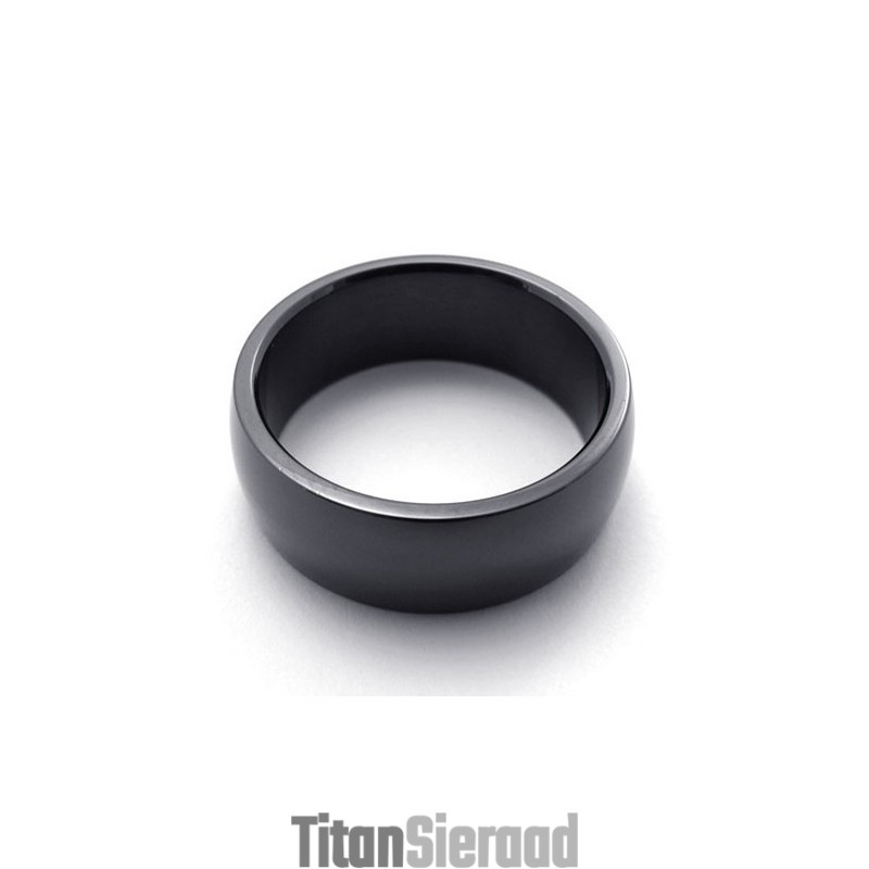 Gepolijste Zwarte Titanium Ring