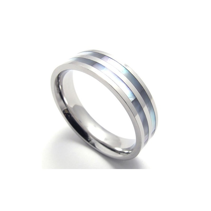 Gepolijste Titanium Twee Ringen Gepolijste Titanium Twee Ringen