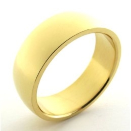Gouden Gepolijste Titanium Ring