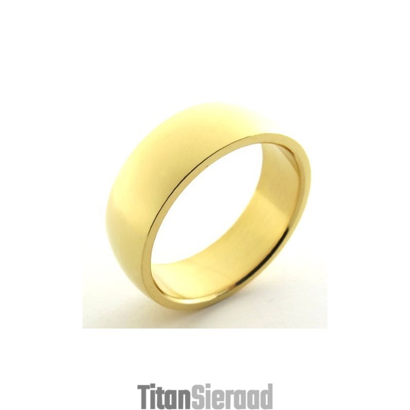 Gouden Gepolijste Titanium Ring Gouden Gepolijste Titanium Ring