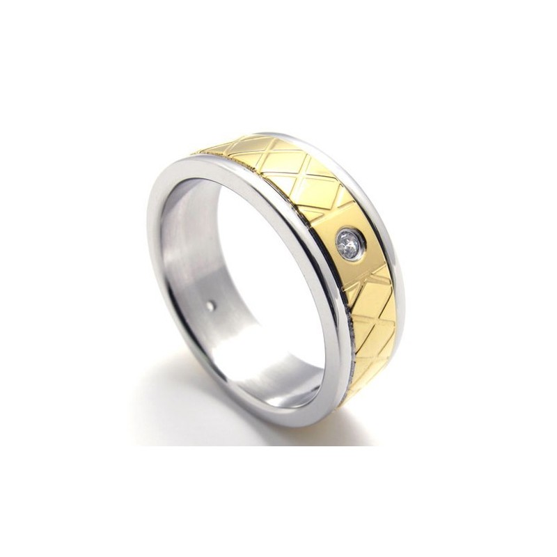 Gouden Diamanten Titanium Ring