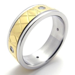 Gouden Diamanten Titanium Ring