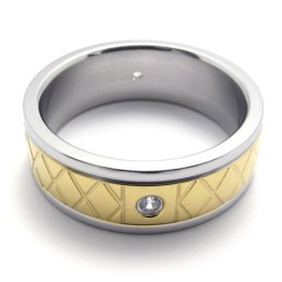 Gouden Diamanten Titanium Ring