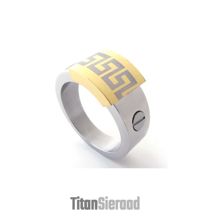 Gouden Accent Titanium Ring