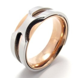 Roségouden Titanium Ring