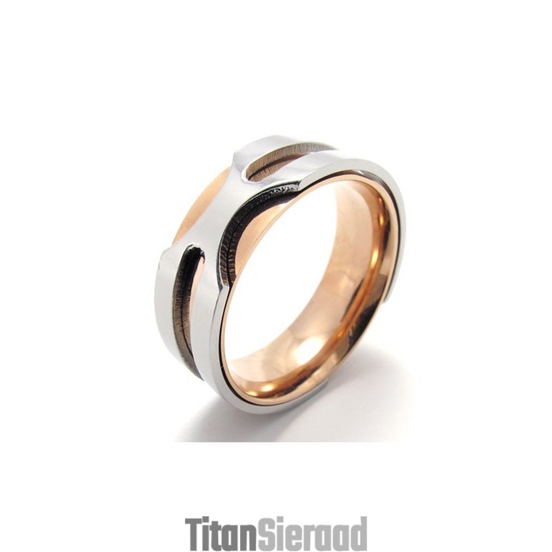 Roségouden Titanium Ring