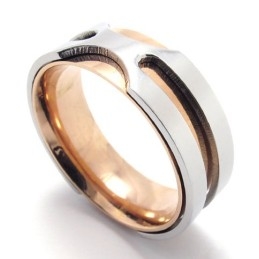 Roségouden Titanium Ring