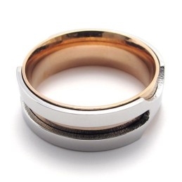 Roségouden Titanium Ring