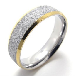 Gouden Accent Parel Titanium Ring