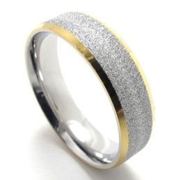 Gouden Accent Parel Titanium Ring