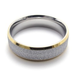 Gouden Accent Parel Titanium Ring