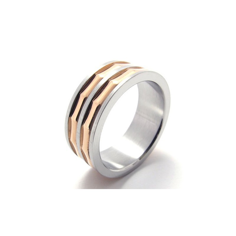 Koffie Gouden Accent Titanium Ring Koffie Gouden Accent Titanium Ring