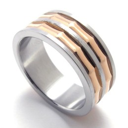 Koffie Gouden Accent Titanium Ring