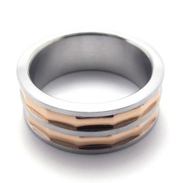 Koffie Gouden Accent Titanium Ring