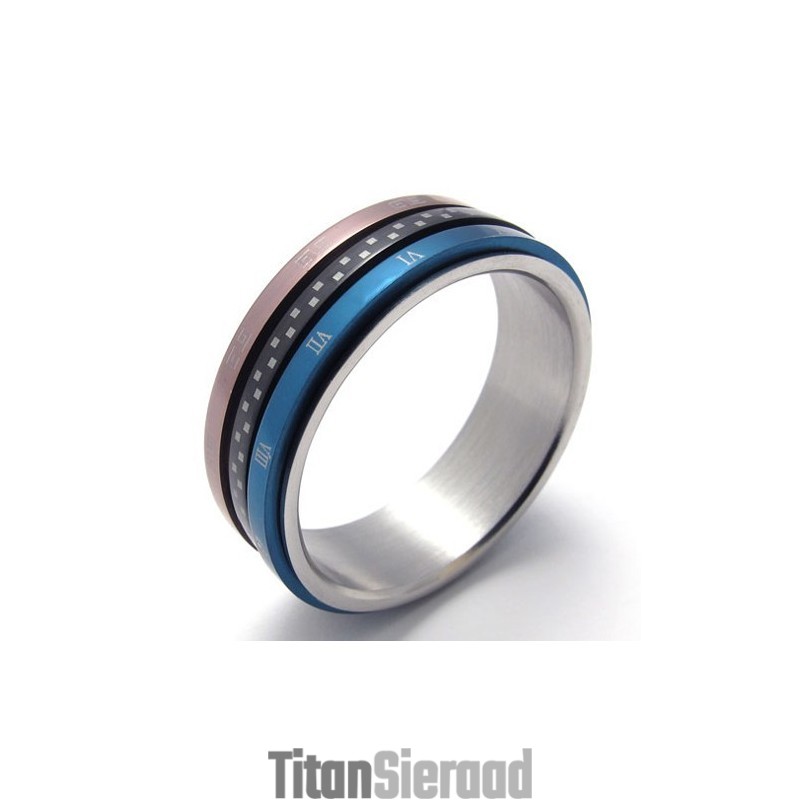 Gekleurde Titanium Ring