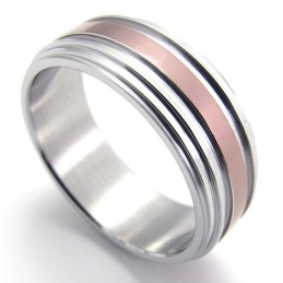 Roségouden Titanium Ring