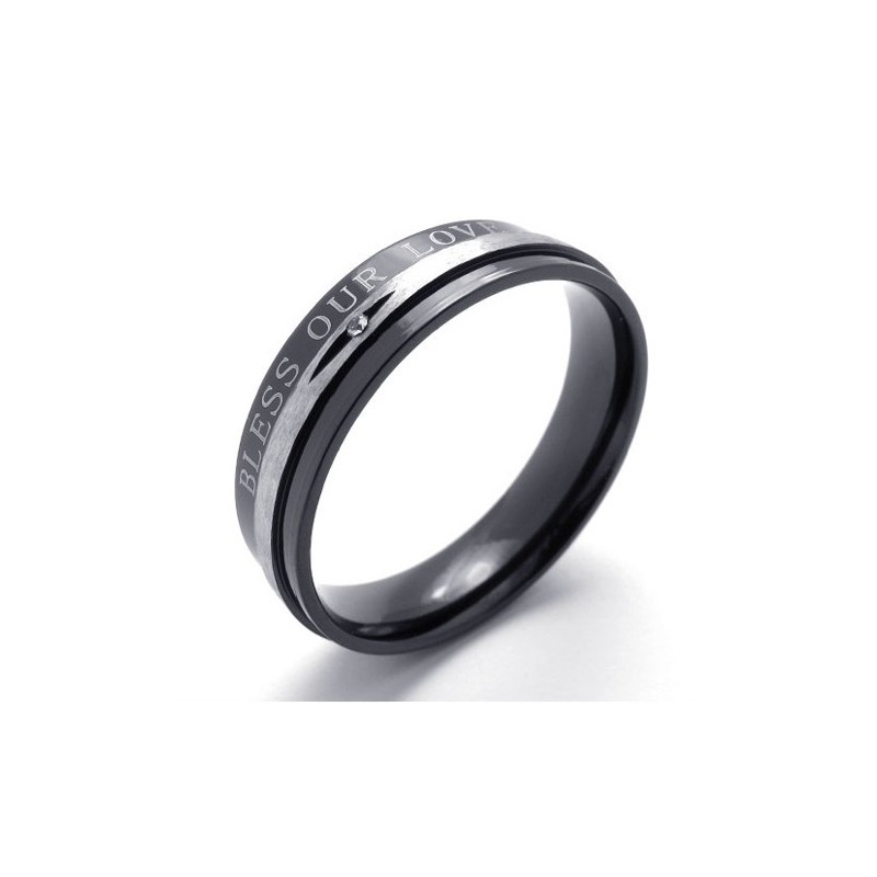 Diamanten Zwarte Titanium Ring