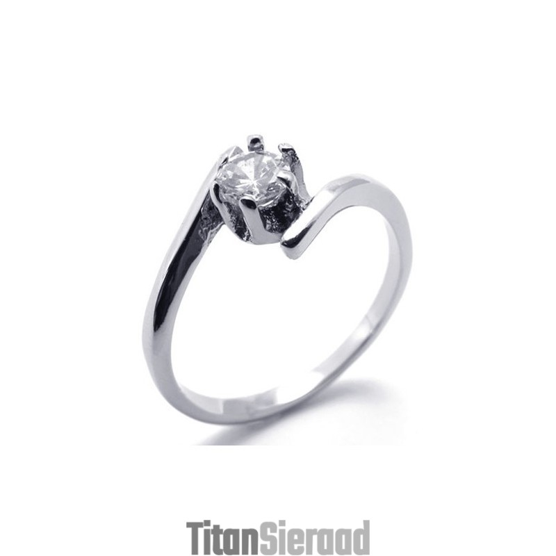 Dames Diamanten Titanium Ring