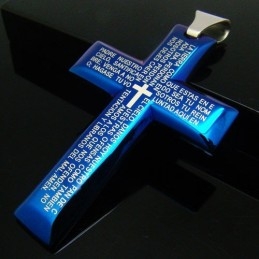 Man Blue Cross Pure Titanium Hanger Cadeau