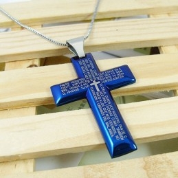 Man Blue Cross Pure Titanium Hanger Cadeau