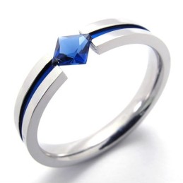 Blauwe Diamant Titanium Ring