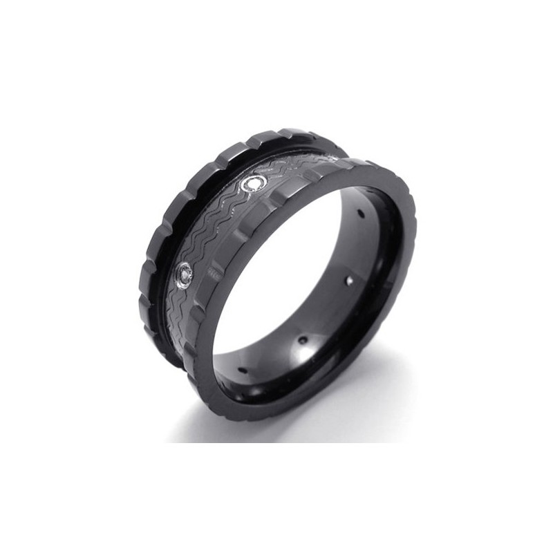 Zwarte Diamant Titanium Ring Zwarte Diamant Titanium Ring