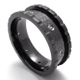 Zwarte Diamant Titanium Ring