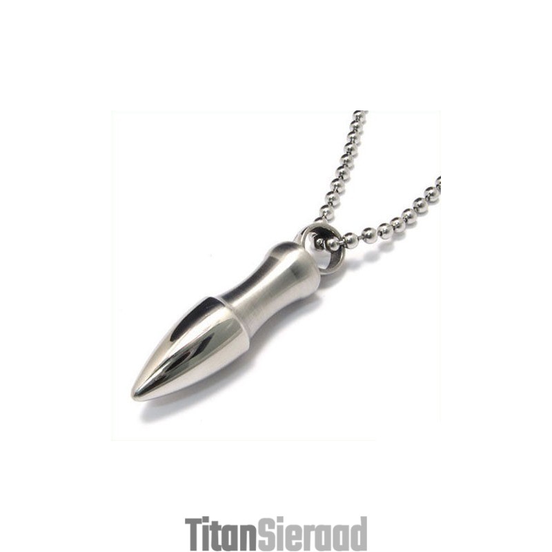 Man Solid Bullet Pure Titanium Kettinghanger (Gratis Doos) Man Solid Bullet Pure Titanium Kettinghanger (Gratis Doos)