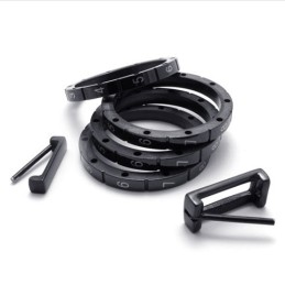 Zwarte Puzzle Code Lovers Titanium Ring