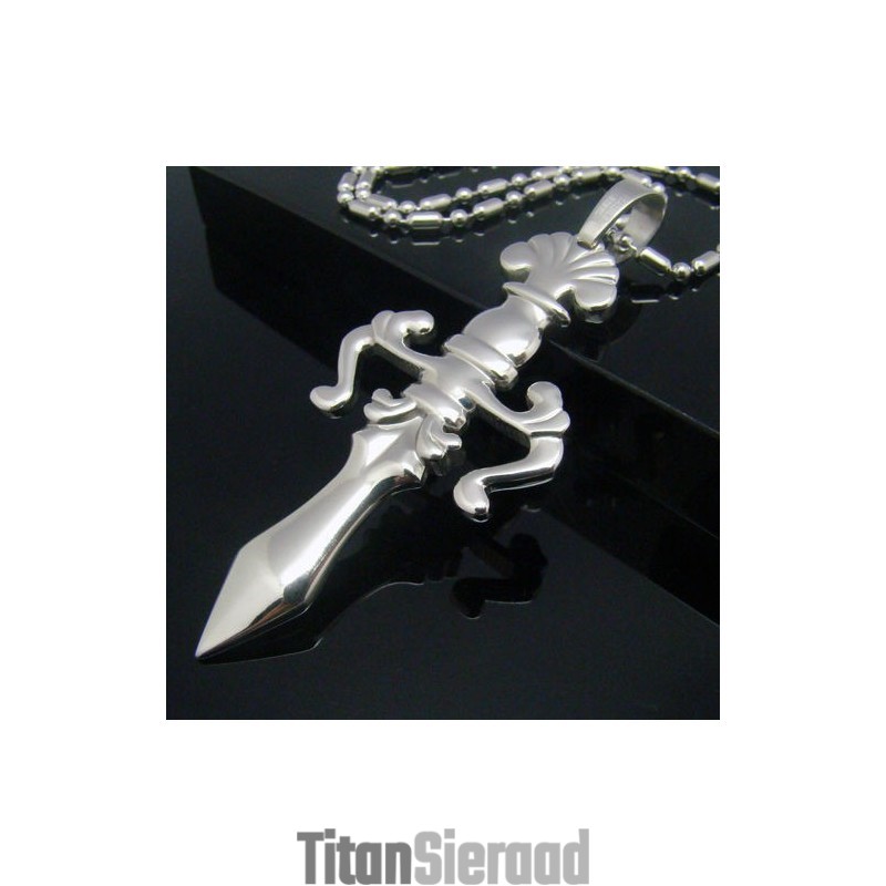 Cool Man Shining Sword Cross Pure Titanium Kettinghanger Cool Man Shining Sword Cross Pure Titanium Kettinghanger