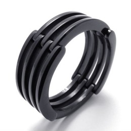 Zwarte Puzzel Titanium Ring