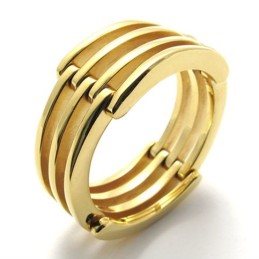 Gouden Puzzel Titanium Ring