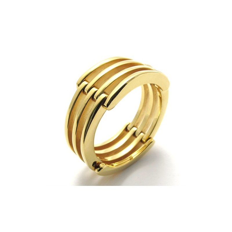 Gouden Puzzel Titanium Ring