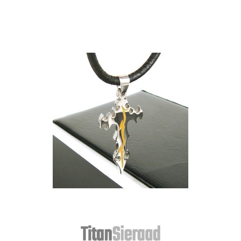 Edele Man Kruis Pure Titanium Hanger Gratis Ketting