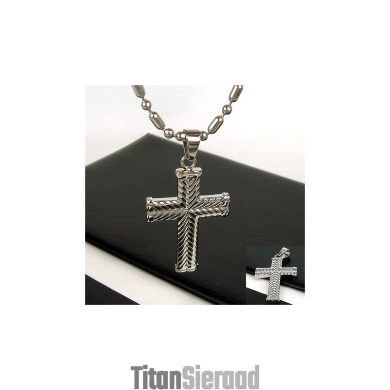 Exclusief Kruis Van Puur Titanium Als Geschenk Voor Mannen