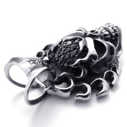 Zwarte Diamanten Schedel Titanium Hanger