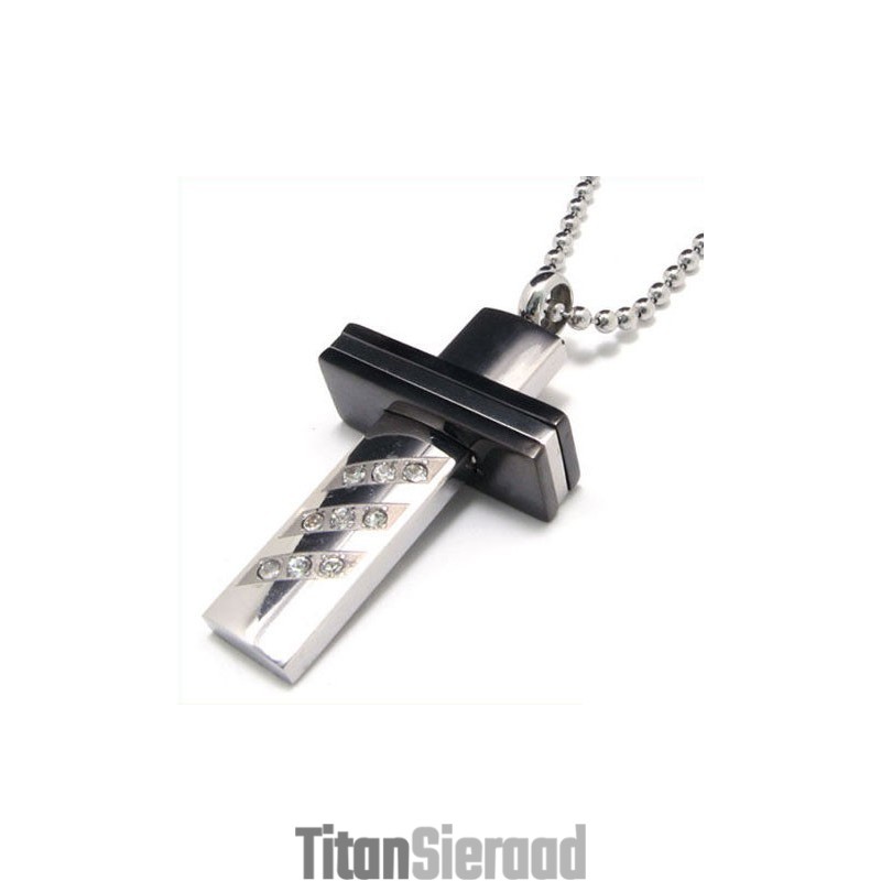 Man Hoogwaardige Kruis Edelsteen Pure Titanium Hanger Man Hoogwaardige Kruis Edelsteen Pure Titanium Hanger