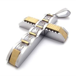 Gouden Accent Kruis Diamant Titanium Kruis Hanger