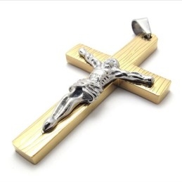 Jezus Gouden Titanium Kruis Hanger